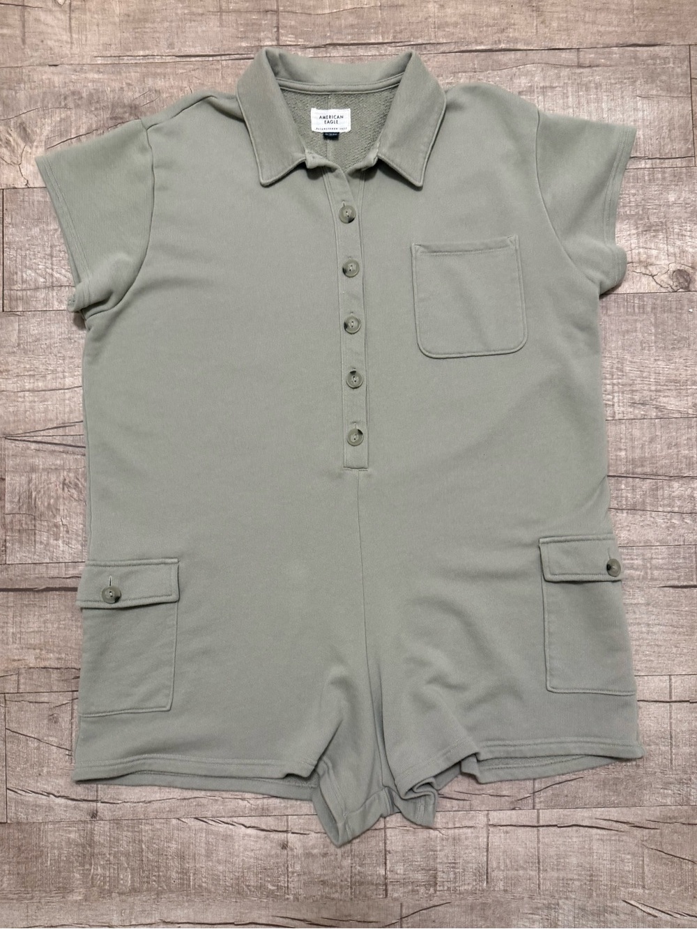AE Romper in Sage Green w/pockets